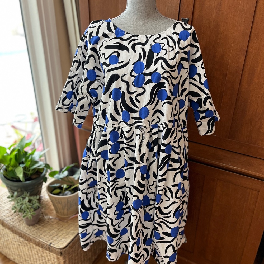 Gorman Blue and Black Abstract Dress